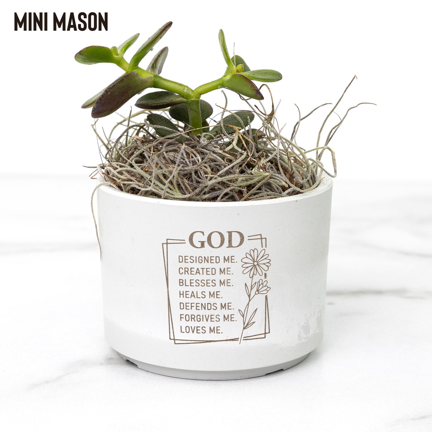 God, Loves Me Desk Plant - Kim’s Signature Beauty & Accessories    (Store description)