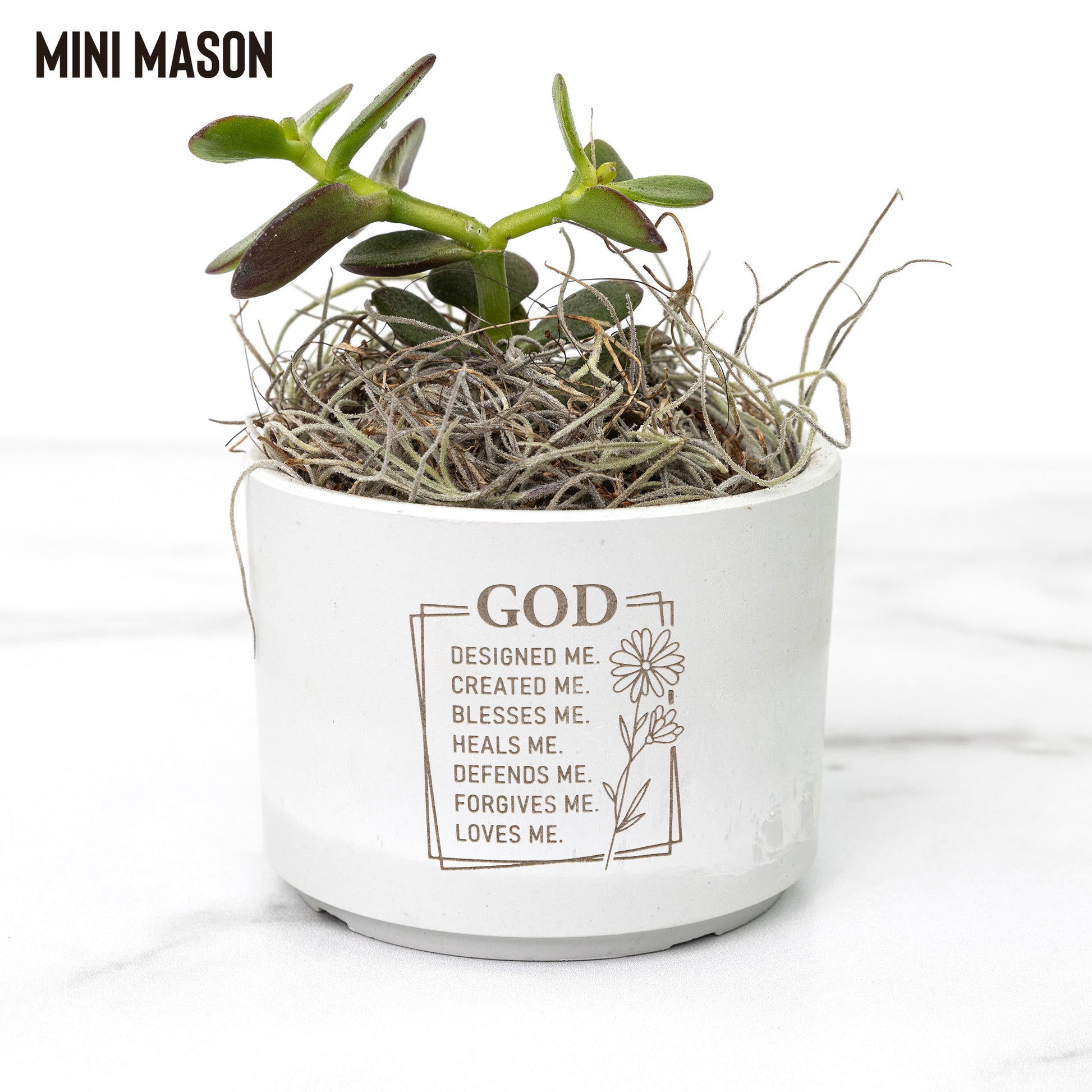 God, Loves Me Desk Plant - Kim’s Signature Beauty & Accessories    (Store description)
