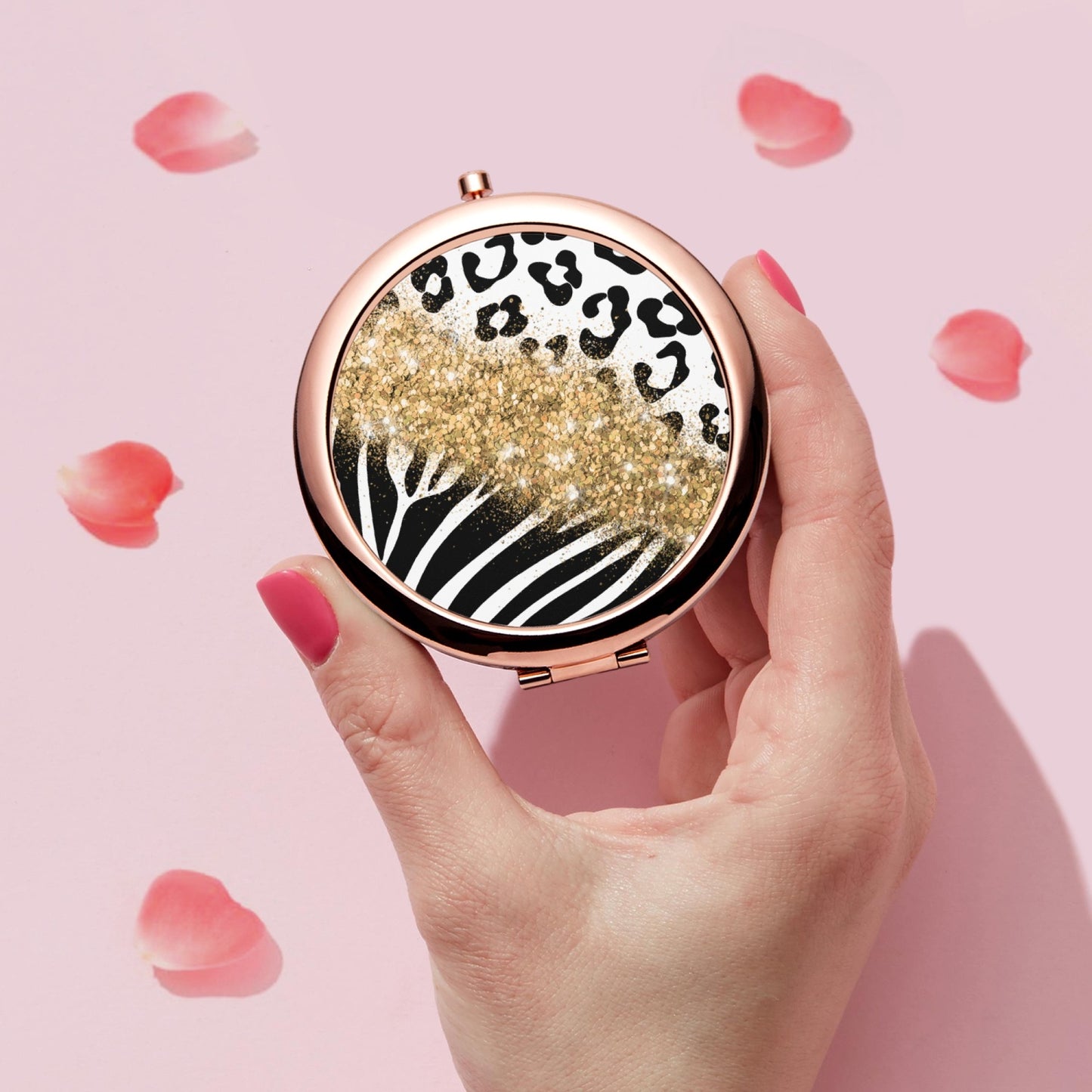 Gold Glitter | Compact Mirror - Kim’s Signature Beauty & Accessories    