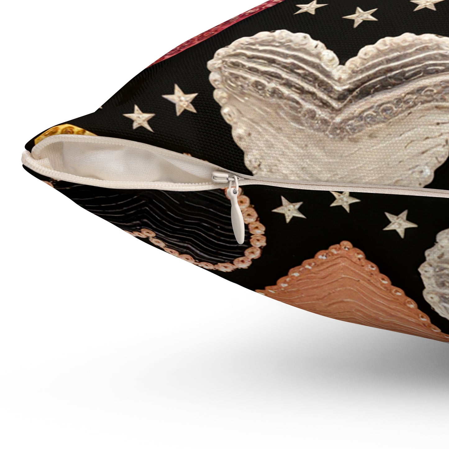 Golden Elegance Heart Throw Pillow - Kim’s Signature Beauty & Accessories    