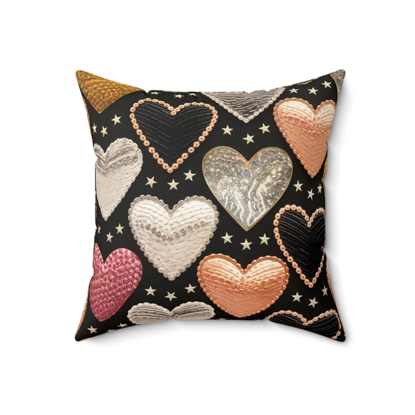 Golden Elegance Heart Throw Pillow - Kim’s Signature Beauty & Accessories    