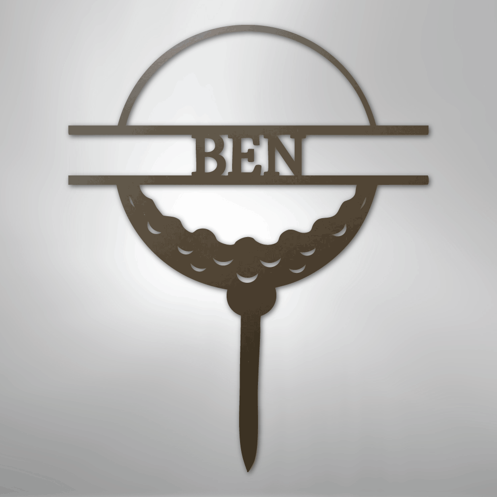 Golf Ball Monogram - Steel Yard Sign - Kim’s Signature Beauty & Accessories