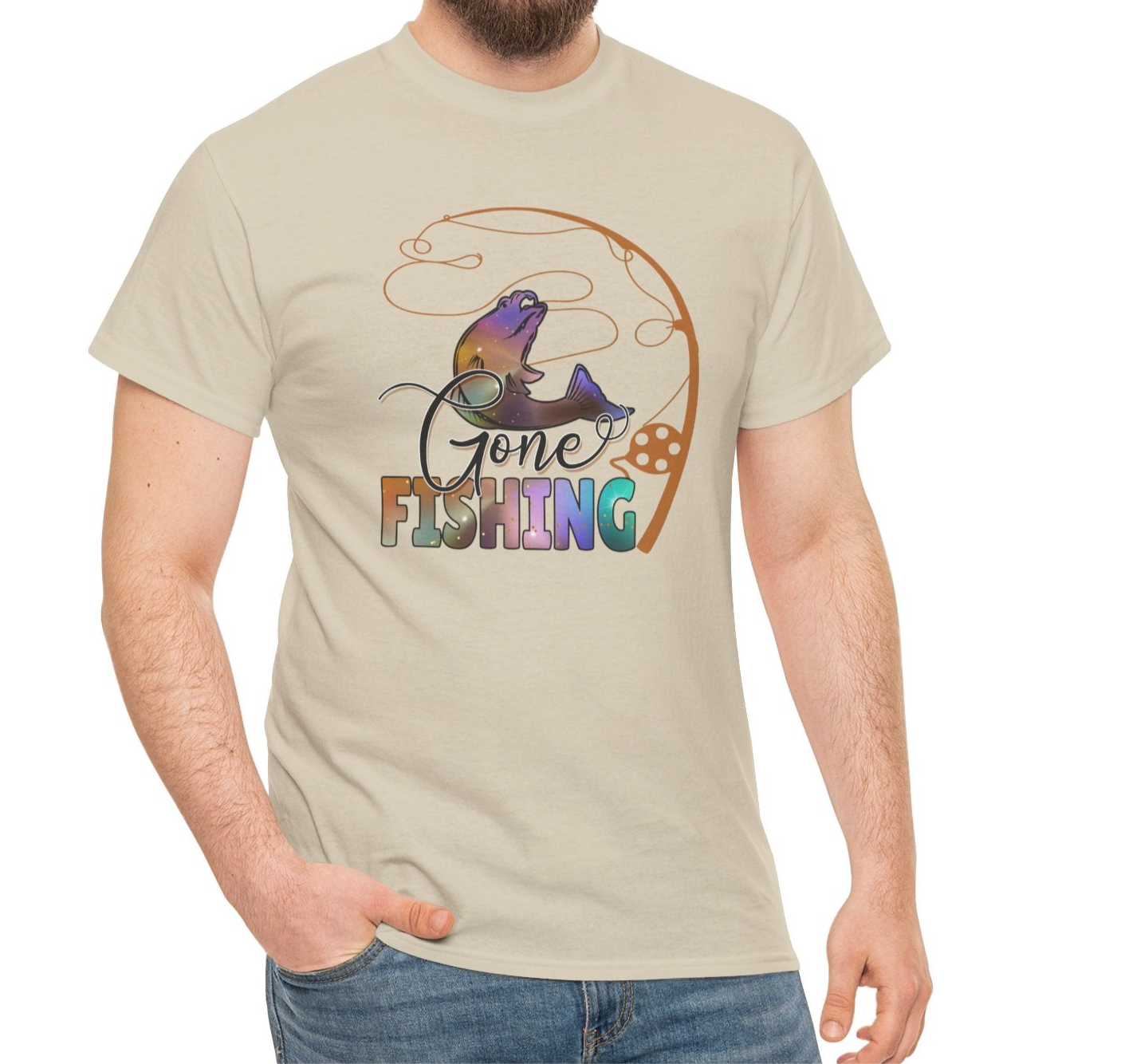 Gone Fishing Cotton Tee - Kim’s Signature Beauty & Accessories    