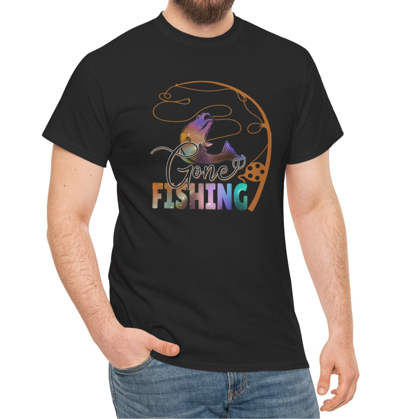 Gone Fishing Cotton Tee - Kim’s Signature Beauty & Accessories    