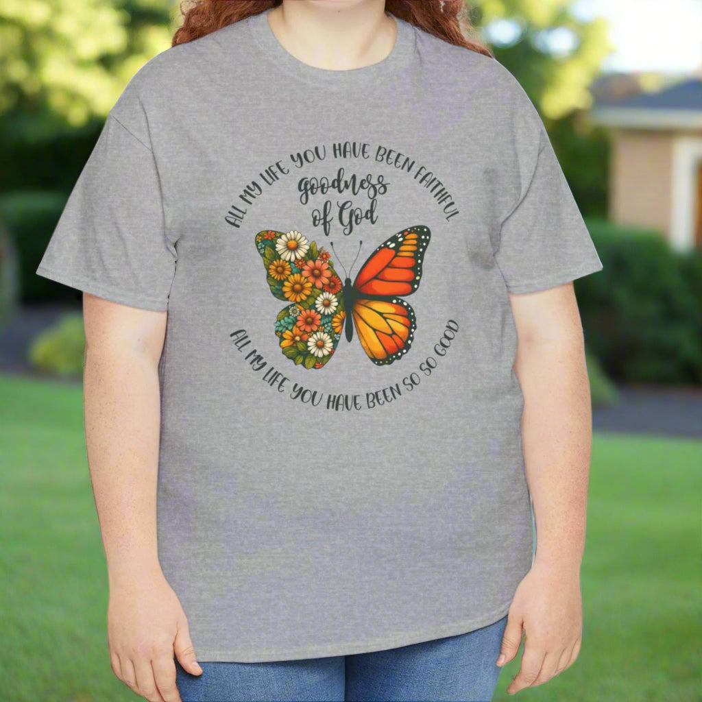 Goodness of God Floral Butterfly Tee - Kim’s Signature Beauty & Accessories    