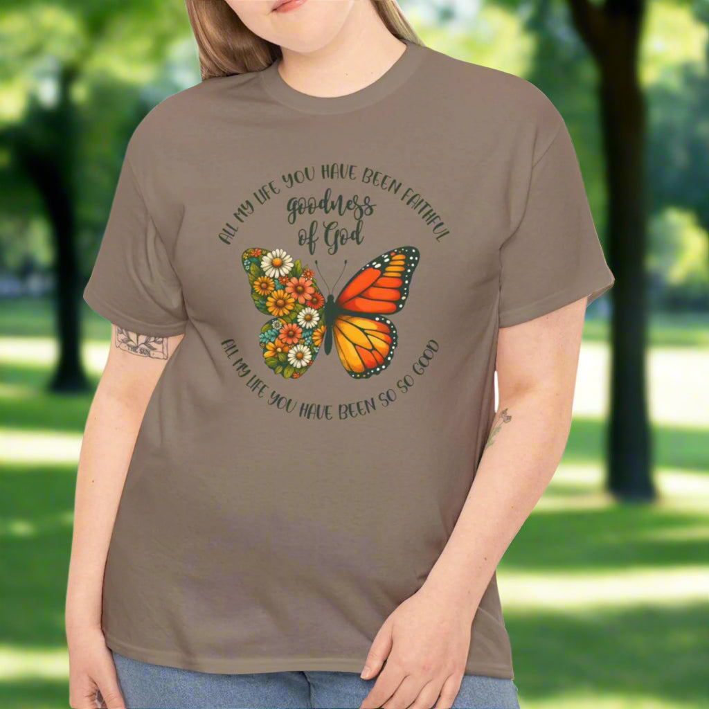 Goodness of God Floral Butterfly Tee - Kim’s Signature Beauty & Accessories    