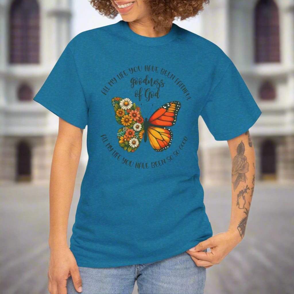 Goodness of God Floral Butterfly Tee - Kim’s Signature Beauty & Accessories    
