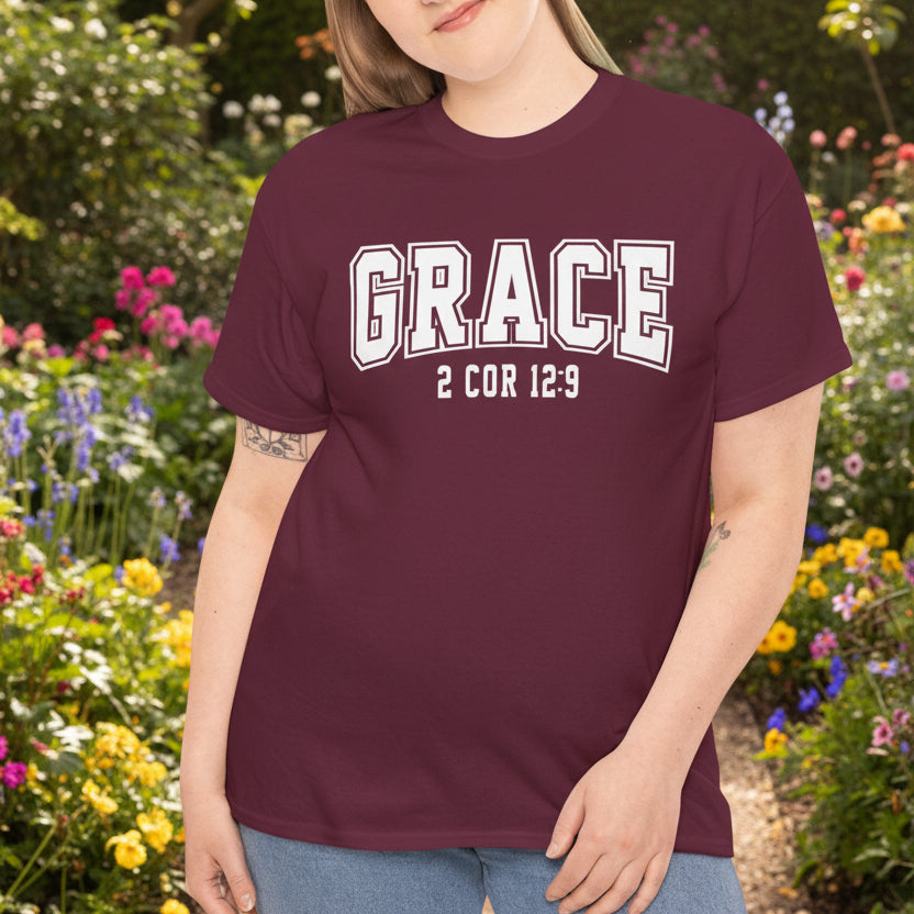 Grace 2 Corinthians 12:9 Christian T-Shirt - Kim’s Signature Beauty & Accessories