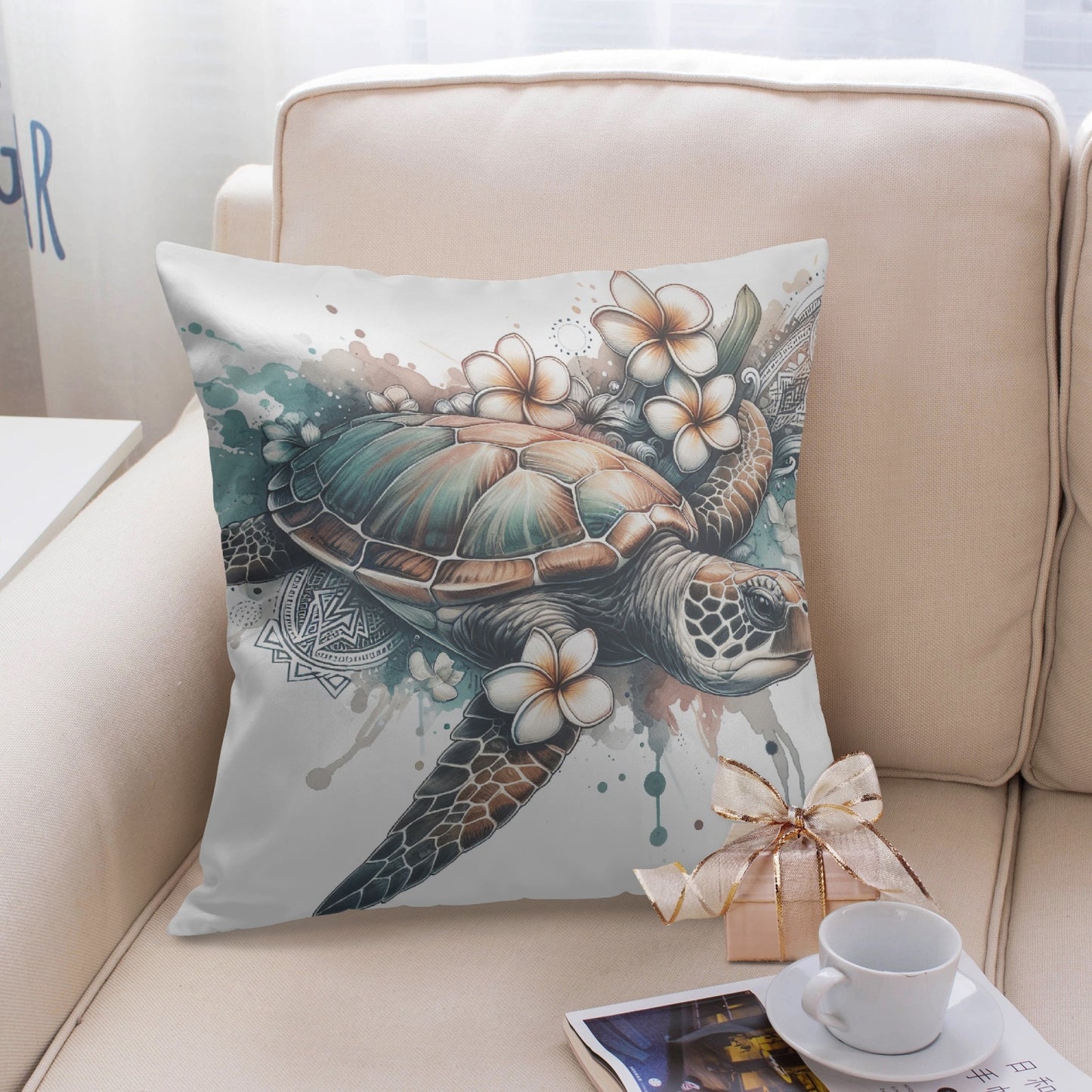 Graceful Sea Turtle Journey Pillow Cover - Kim’s Signature Beauty & Accessories    
