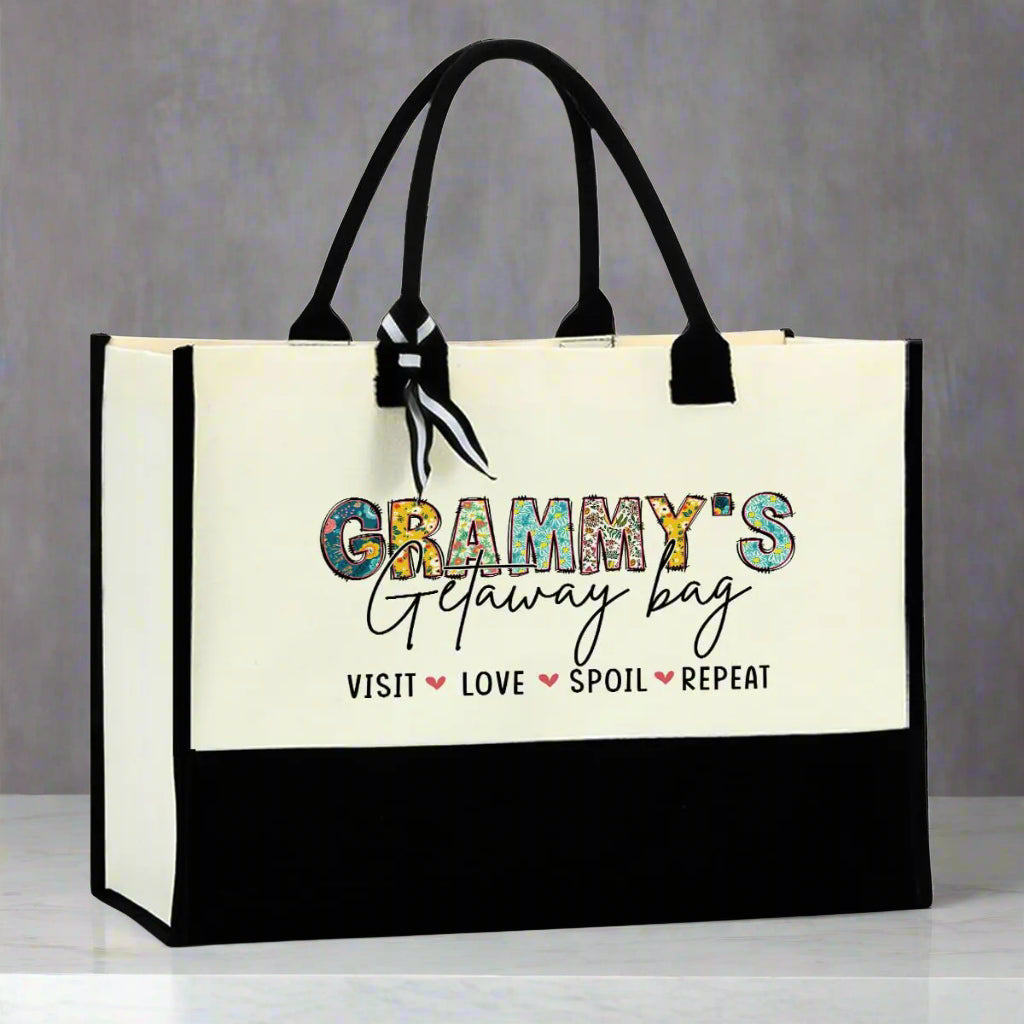 Grammy Canvas Tote Bag - Kim’s Signature Beauty & Accessories    
