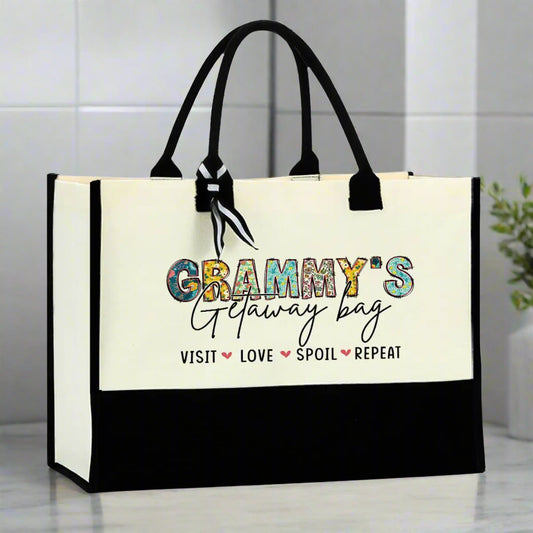 Grammy Canvas Tote Bag - Kim’s Signature Beauty & Accessories    