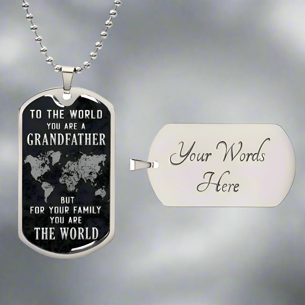 Grandfather, Our World Dog Tag Chain - Kim’s Signature Beauty & Accessories    