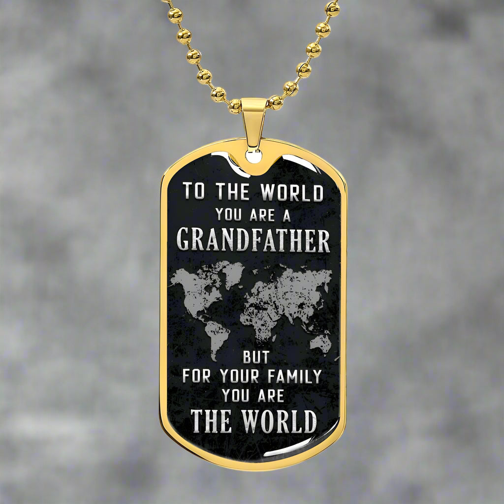 Grandfather, Our World Dog Tag Chain - Kim’s Signature Beauty & Accessories    