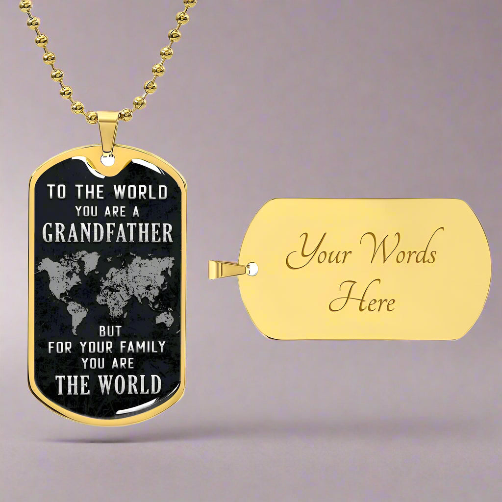 Grandfather, Our World Dog Tag Chain - Kim’s Signature Beauty & Accessories    