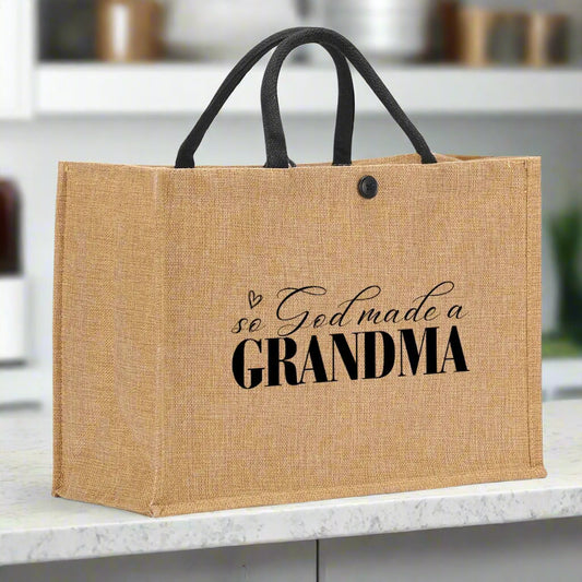 Grandma Gifts Burlap Tote Bag - Kim’s Signature Beauty & Accessories    