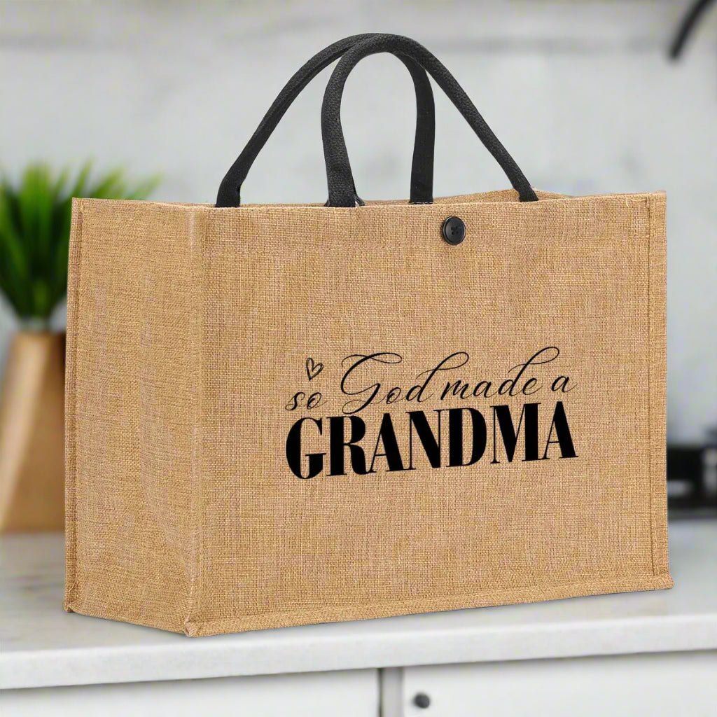 Grandma Gifts Burlap Tote Bag - Kim’s Signature Beauty & Accessories    