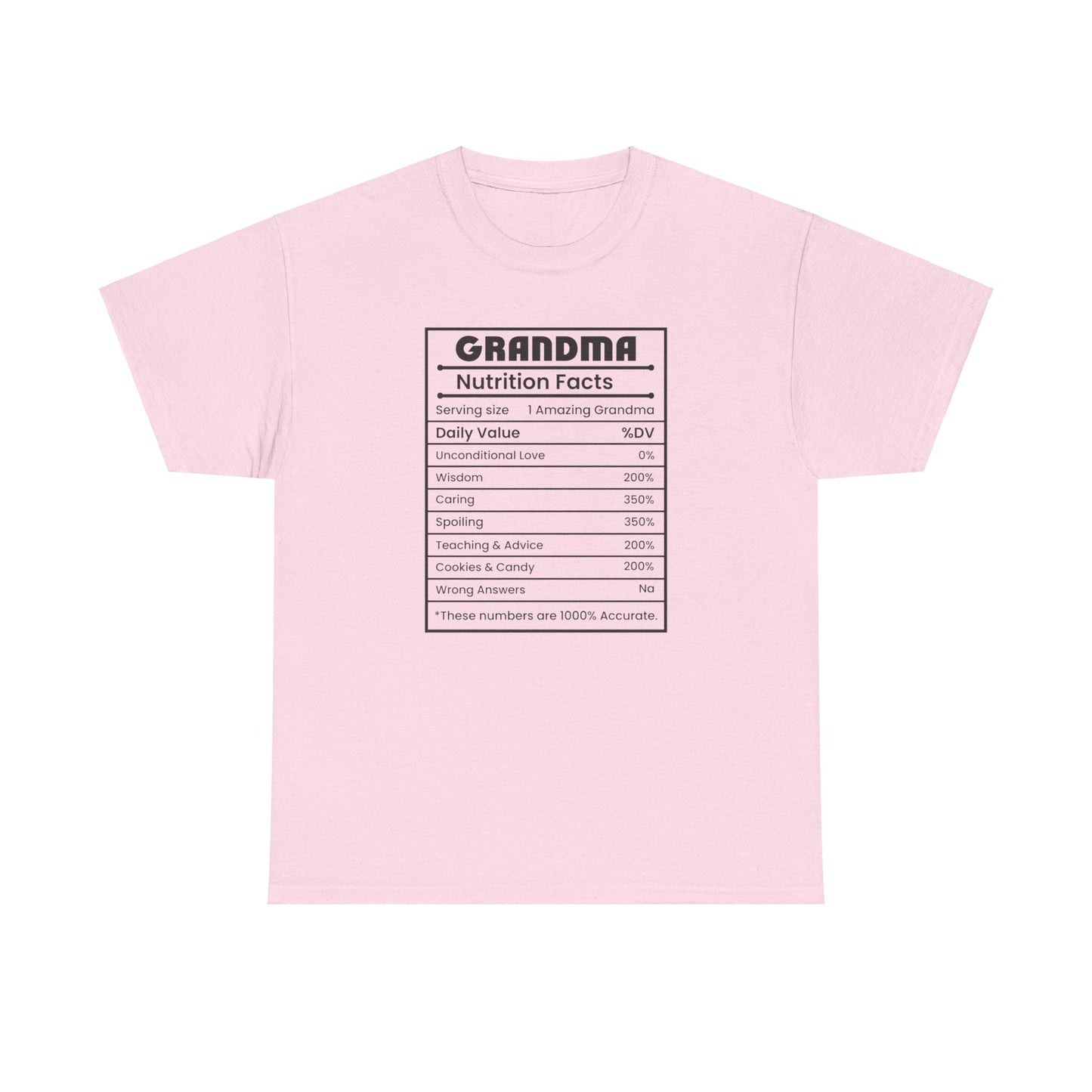 Grandma Nutritional Facts Tee - Kim’s Signature Beauty & Accessories    