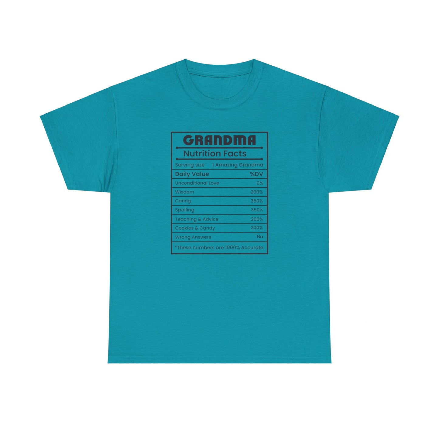 Grandma Nutritional Facts Tee - Kim’s Signature Beauty & Accessories    