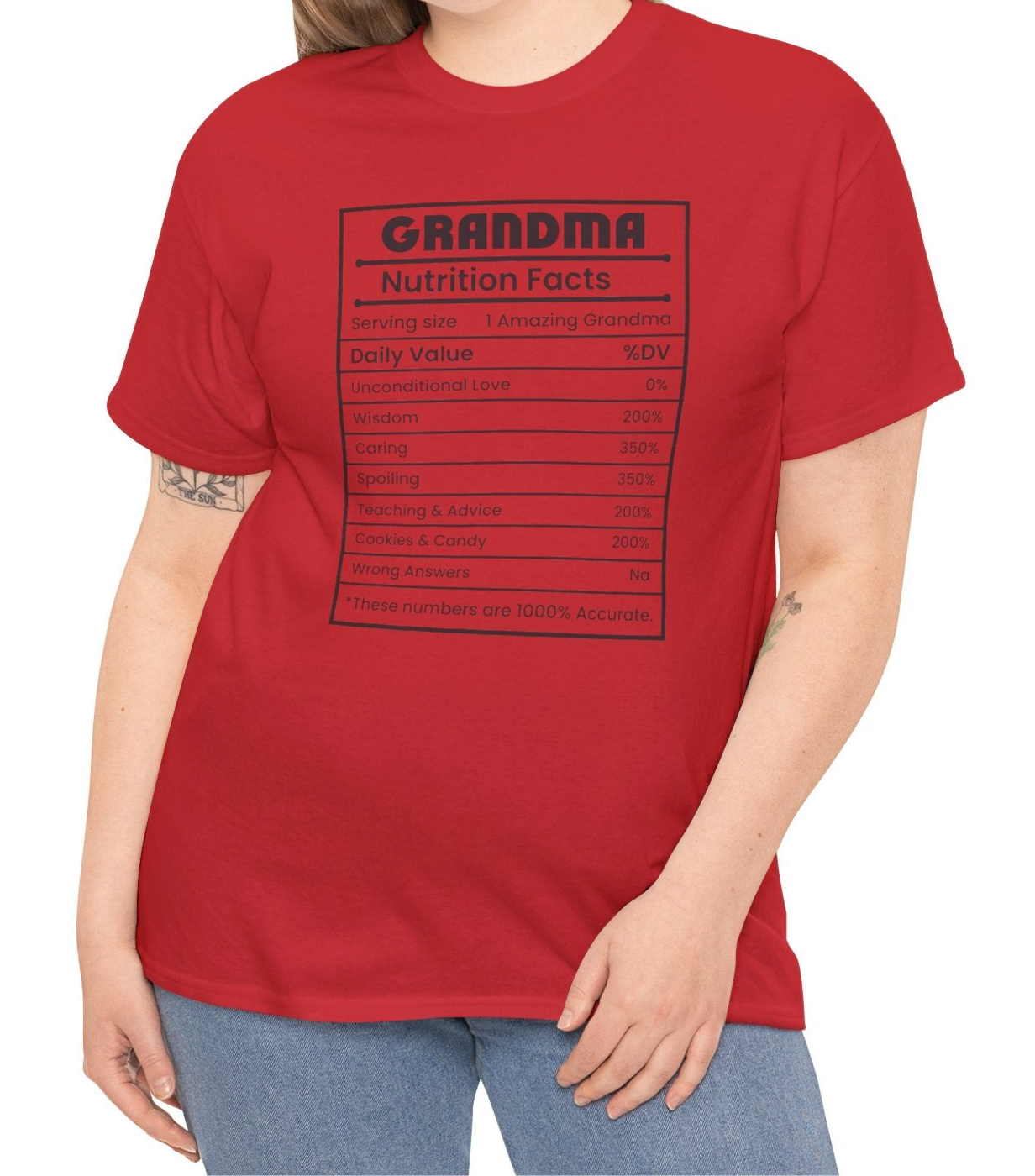 Grandma Nutritional Facts Tee - Kim’s Signature Beauty & Accessories    