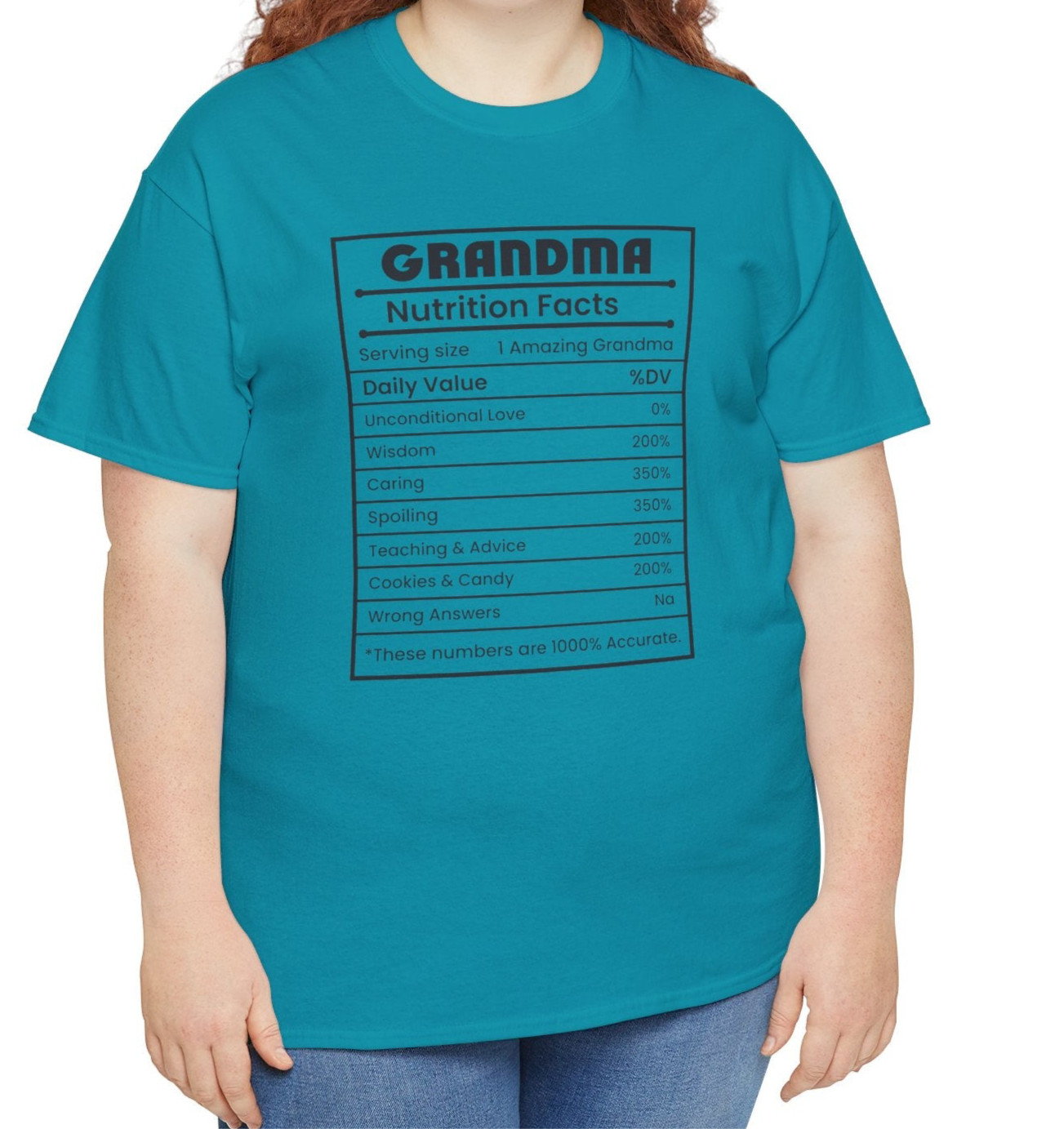 Grandma Nutritional Facts Tee - Kim’s Signature Beauty & Accessories    