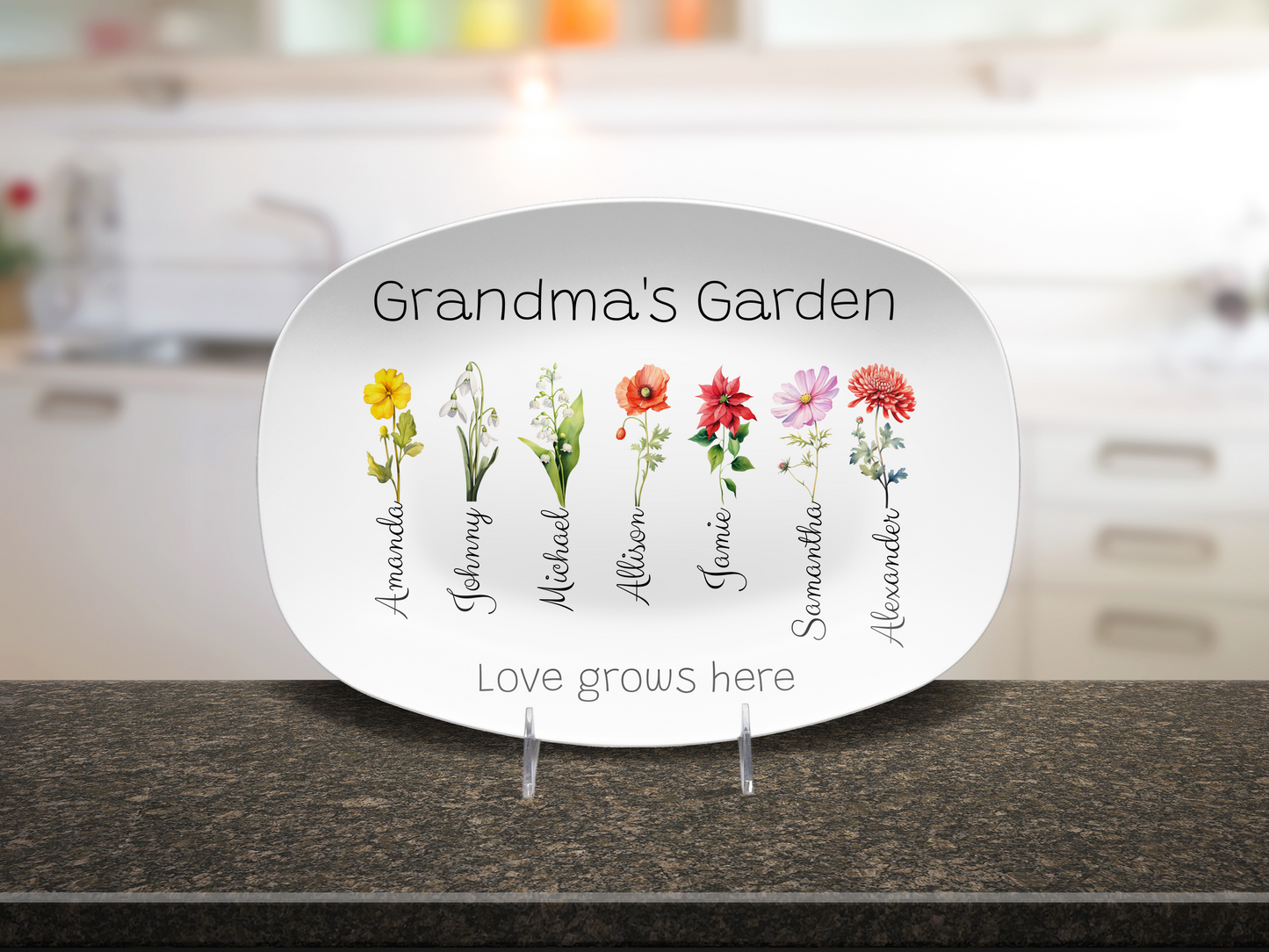 🌸 Grandma’s Garden Personalized Platter 🌸 - Kim’s Signature Beauty & Accessories    