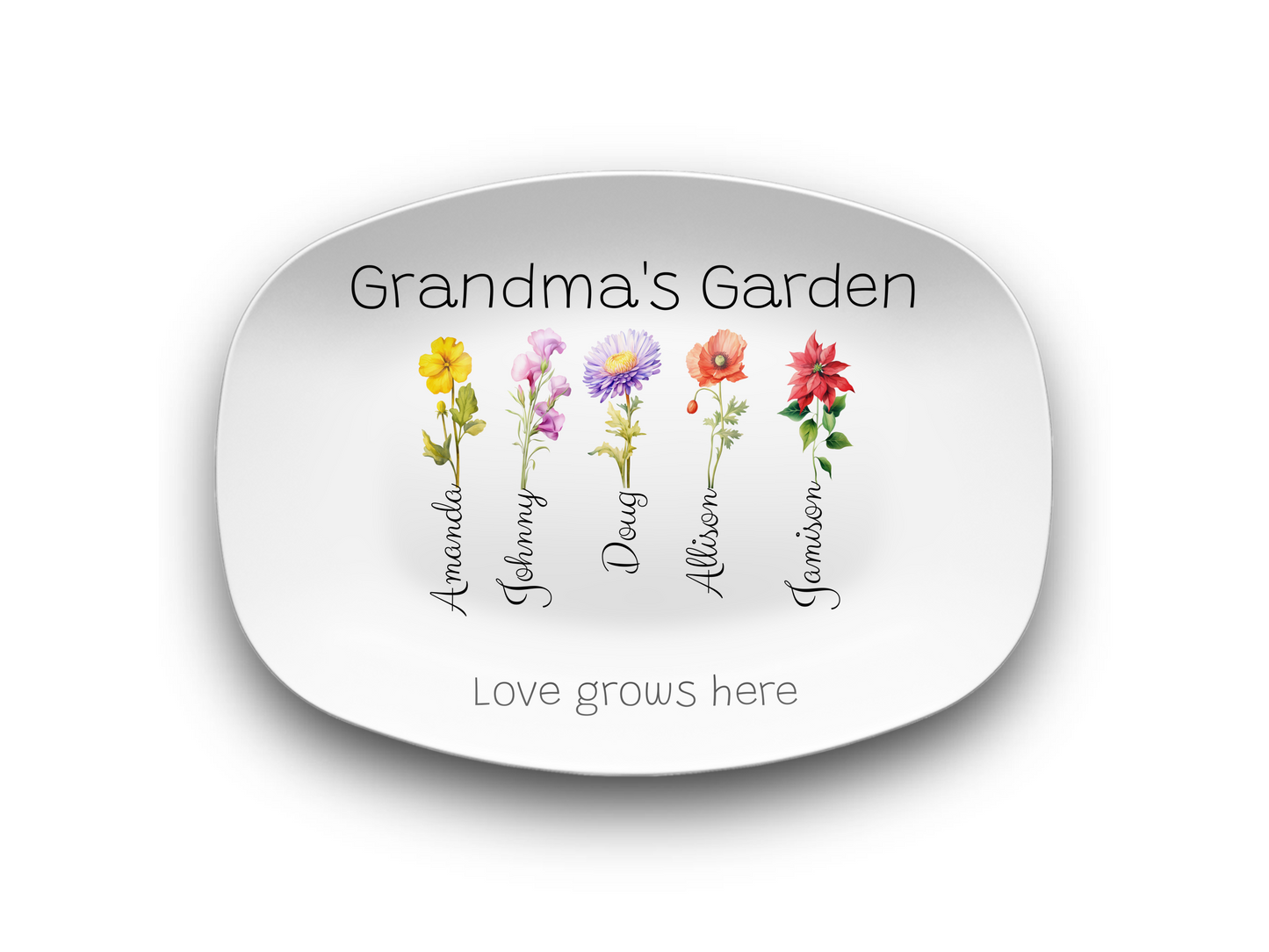 🌸 Grandma’s Garden Personalized Platter 🌸 - Kim’s Signature Beauty & Accessories    