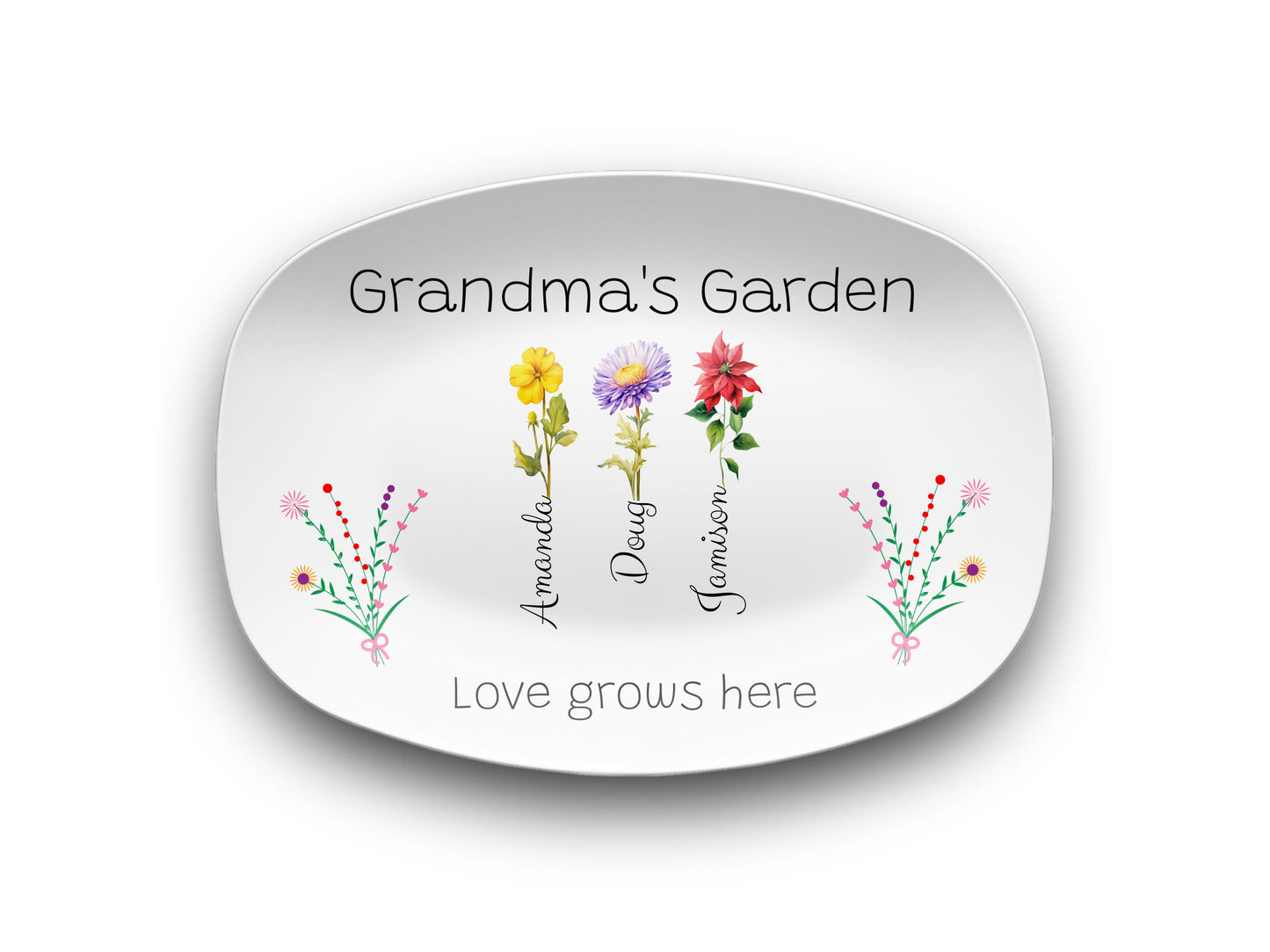 🌸 Grandma’s Garden Personalized Platter 🌸 - Kim’s Signature Beauty & Accessories    