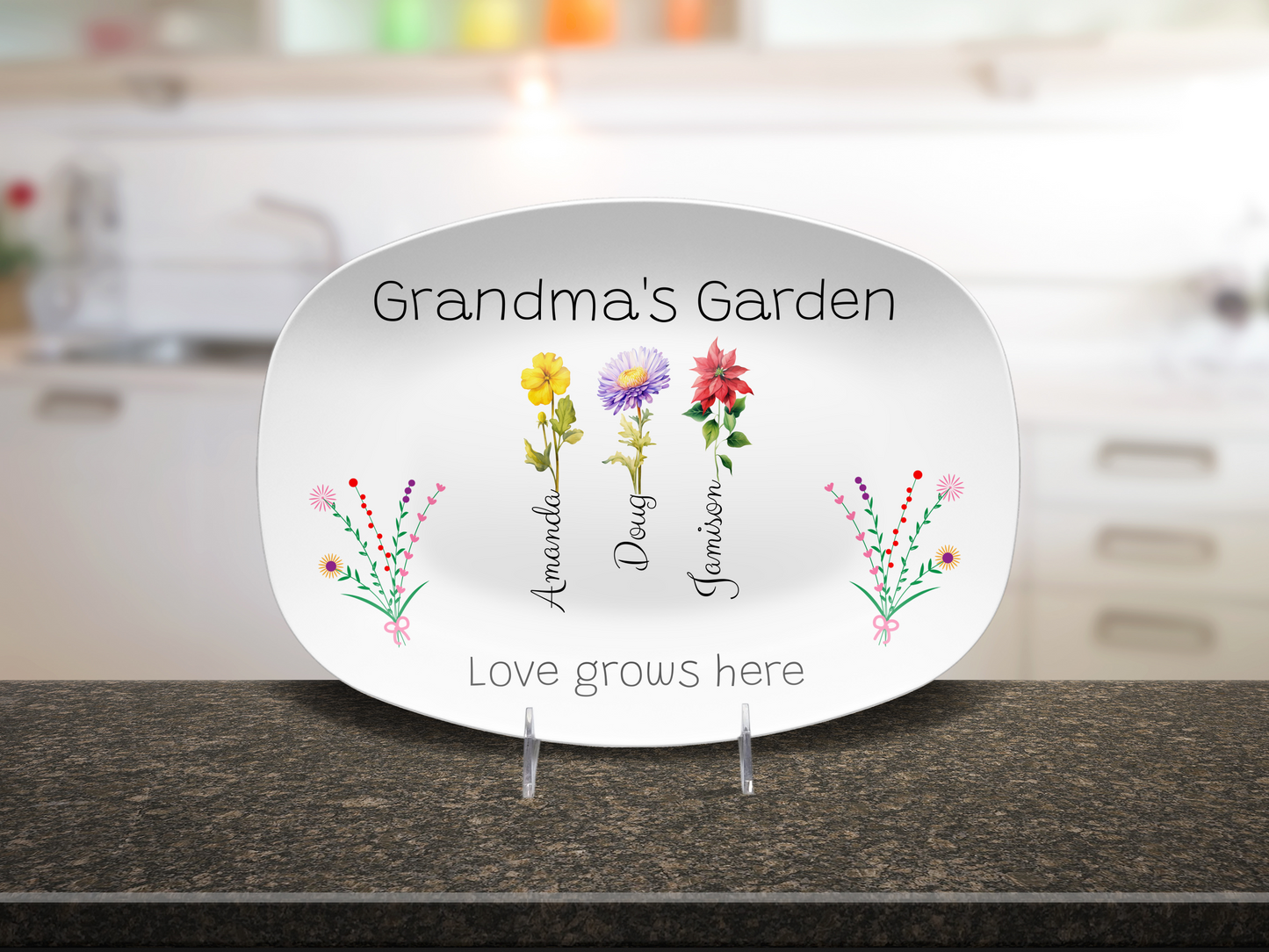 🌸 Grandma’s Garden Personalized Platter 🌸 - Kim’s Signature Beauty & Accessories    