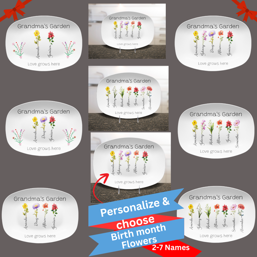 🌸 Grandma’s Garden Personalized Platter 🌸 - Kim’s Signature Beauty & Accessories    