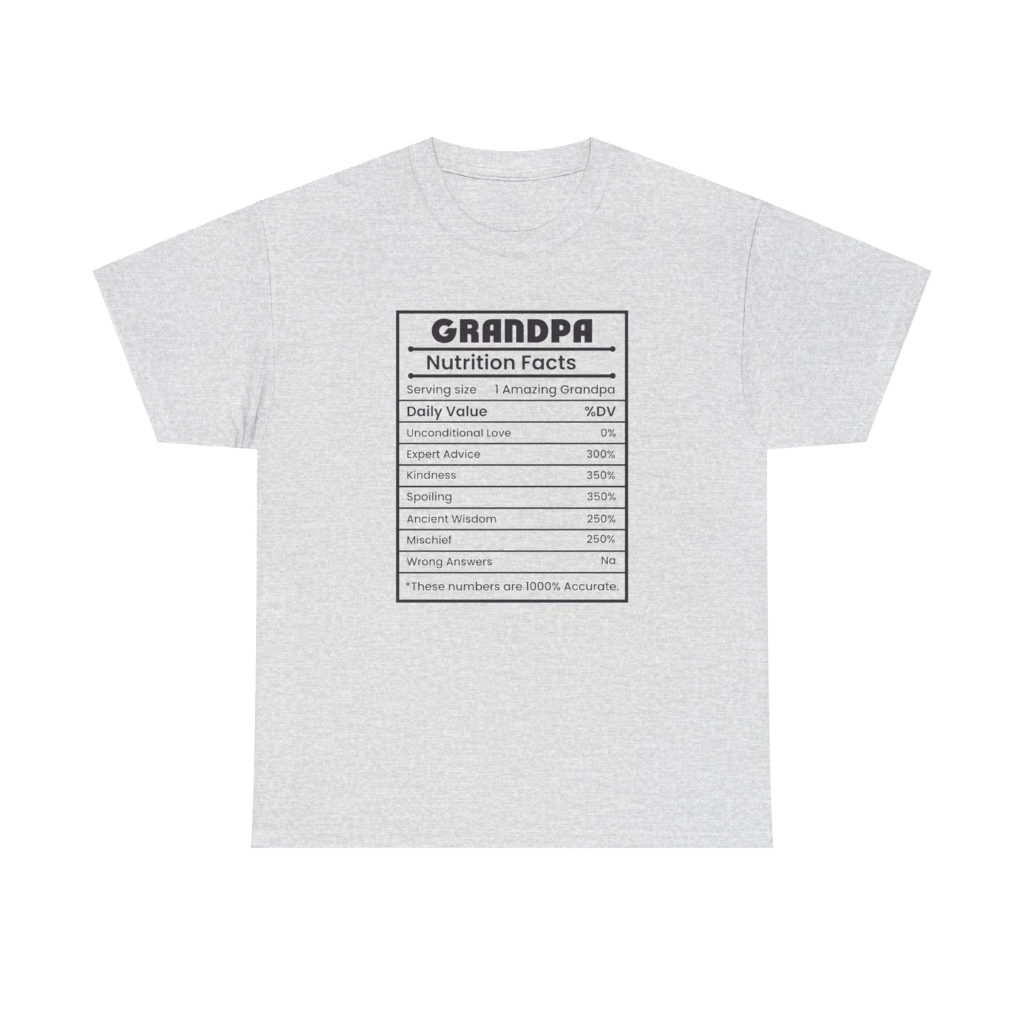 Grandpa Nutritional Facts Tee - Kim’s Signature Beauty & Accessories    