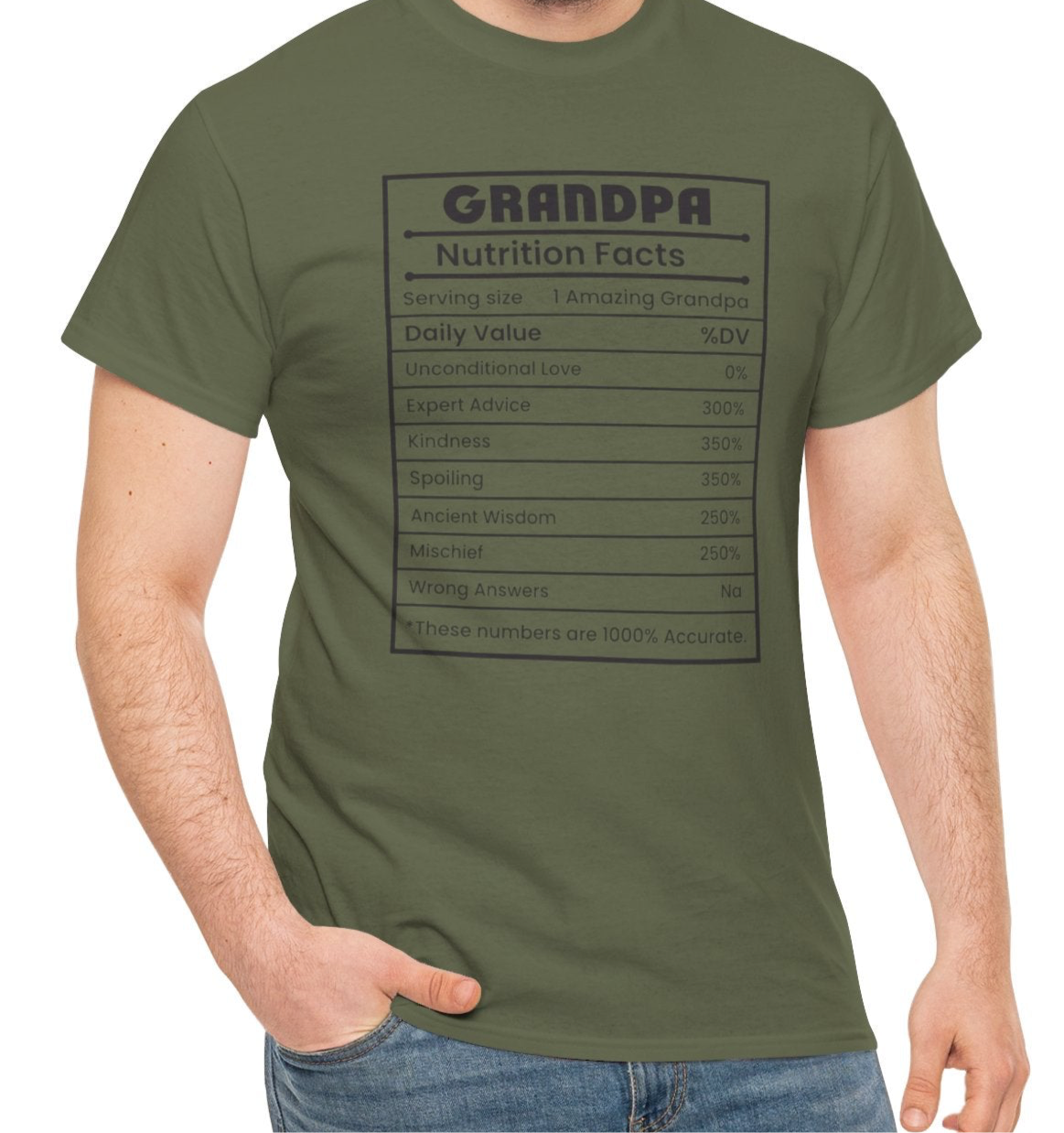 Grandpa Nutritional Facts Tee - Kim’s Signature Beauty & Accessories    