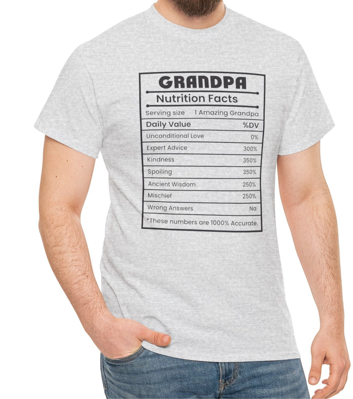 Grandpa Nutritional Facts Tee - Kim’s Signature Beauty & Accessories    