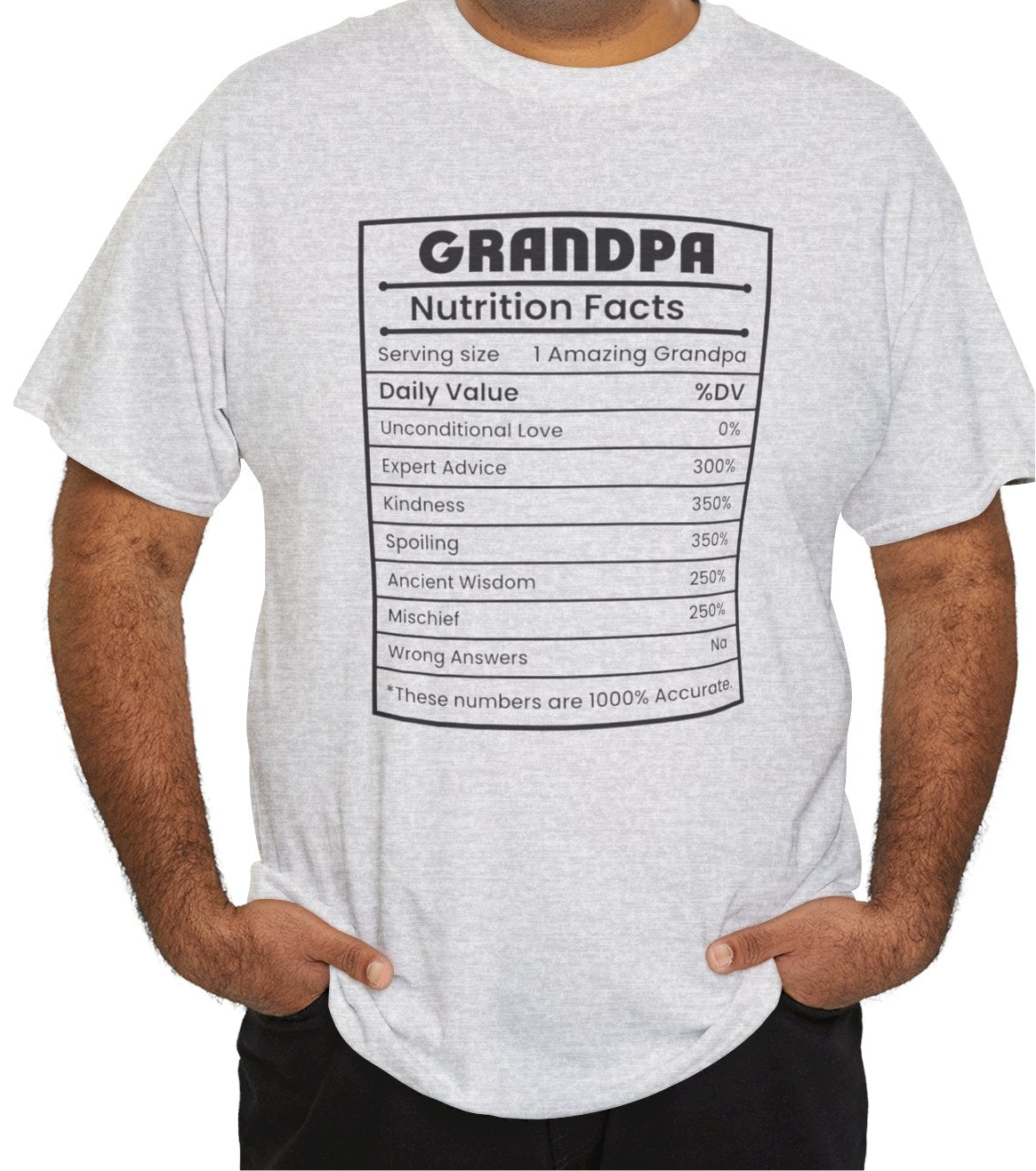 Grandpa Nutritional Facts Tee - Kim’s Signature Beauty & Accessories    
