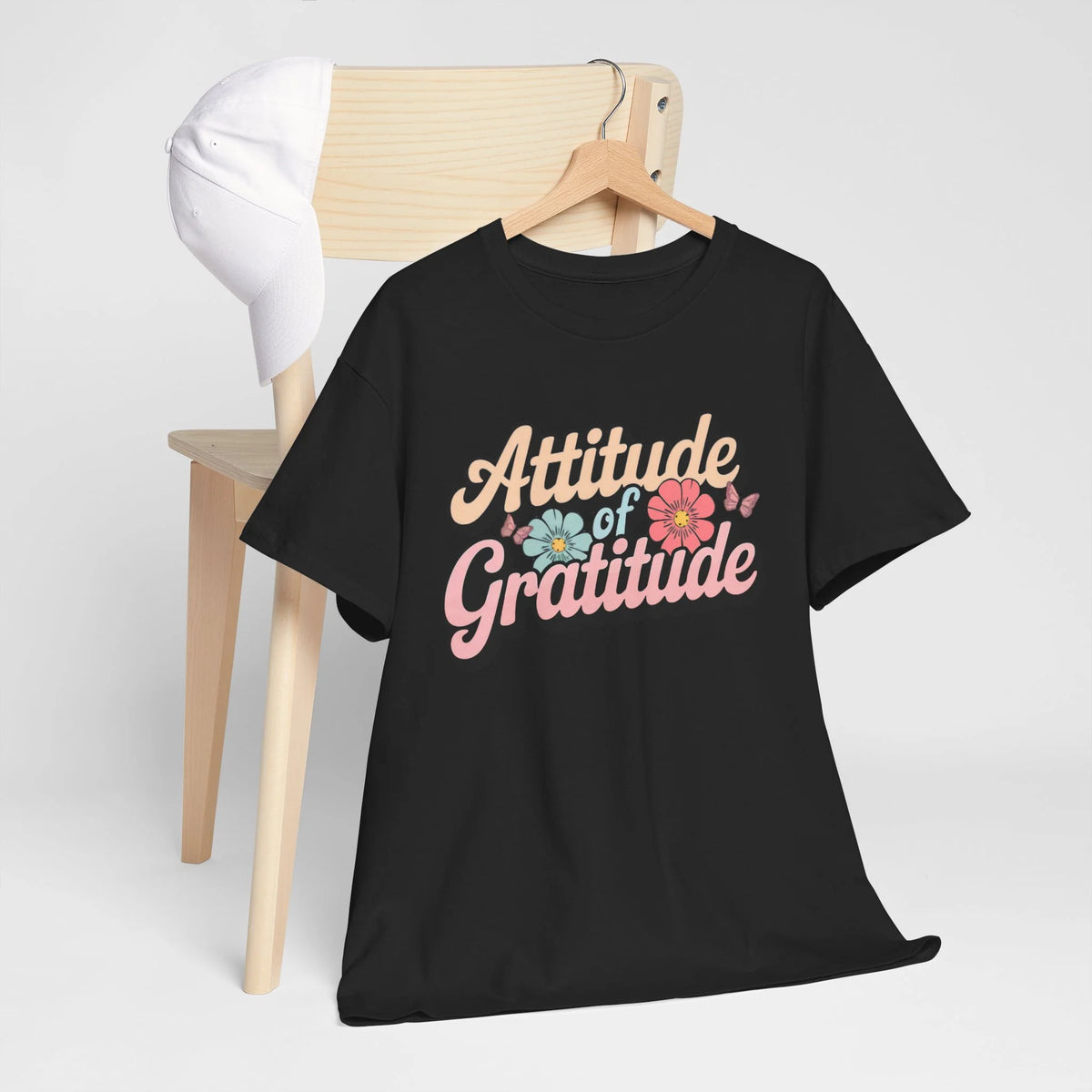 Gratitude Floral Tee - Positive Vibes Shirt - Kim’s Signature Beauty & Accessories