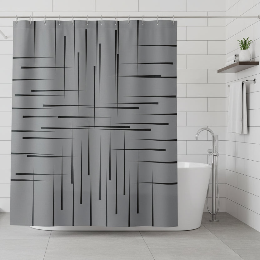 Gray & Black | Shower Curtain - Kim’s Signature Beauty & Accessories    