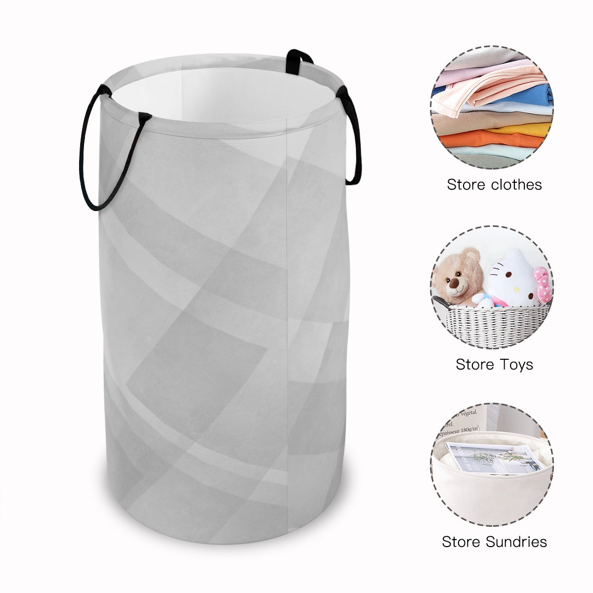 Gray Foldable Laundry Basket - Kim’s Signature Beauty & Accessories    