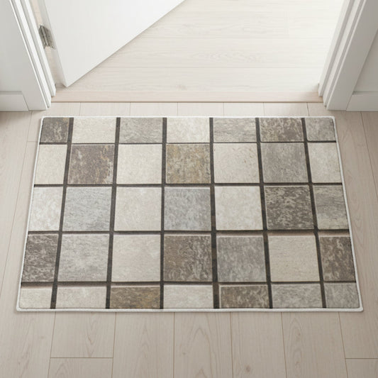 Gray and Beige Stone Vintage Rug - Kim’s Signature Beauty & Accessories