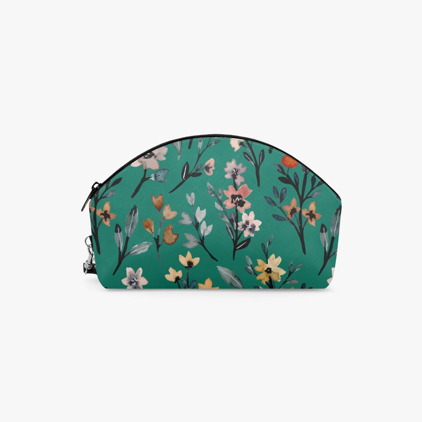 Green Floral  Curve Makeup Bag - Kim’s Signature Beauty & Accessories    