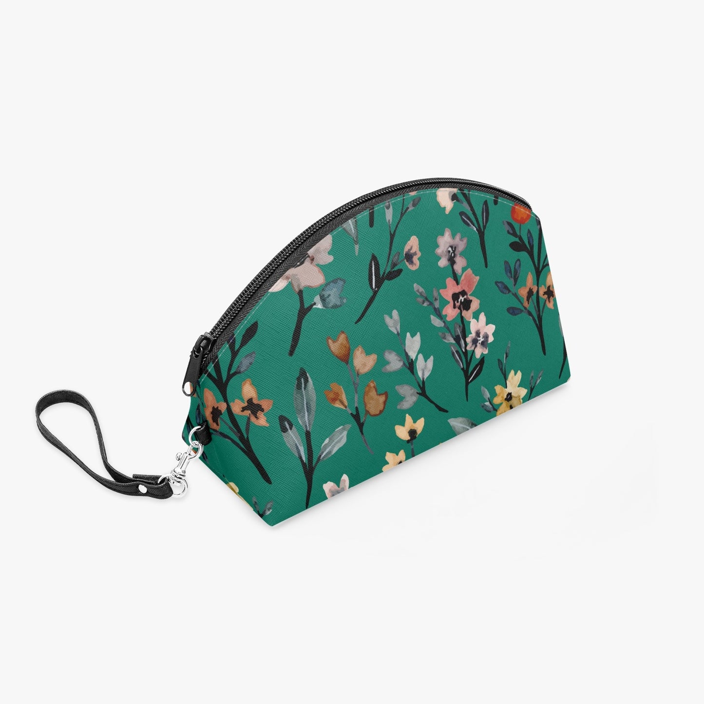 Green Floral  Curve Makeup Bag - Kim’s Signature Beauty & Accessories    