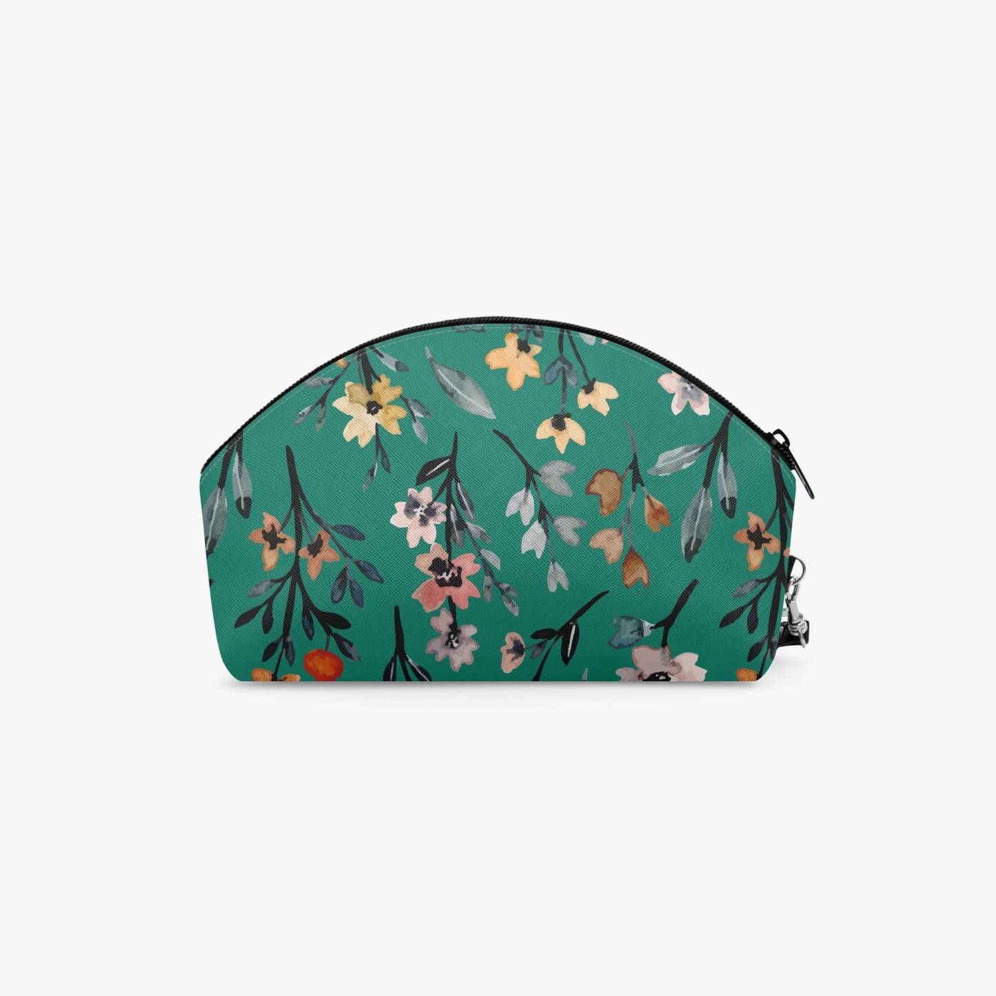Green Floral  Curve Makeup Bag - Kim’s Signature Beauty & Accessories    