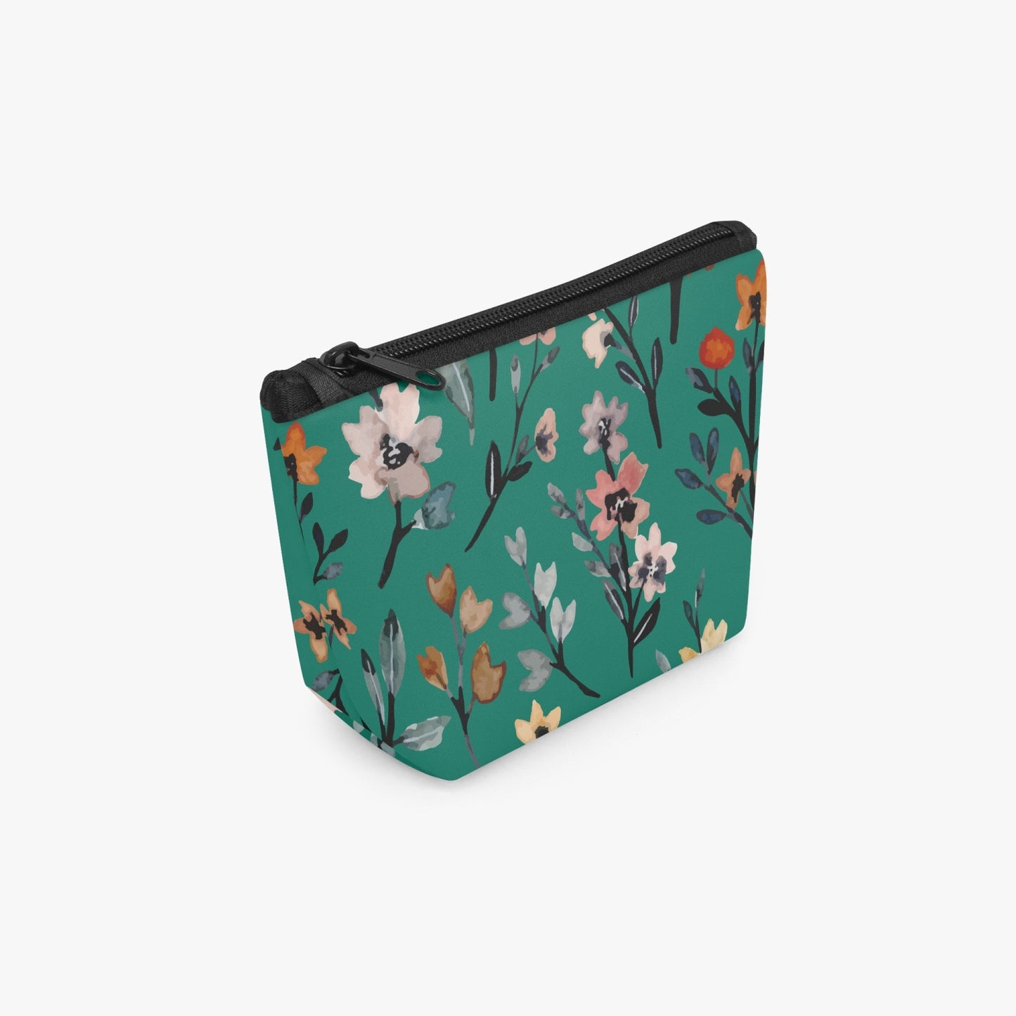 Green Floral Zipper Makeup Bag - Kim’s Signature Beauty & Accessories    