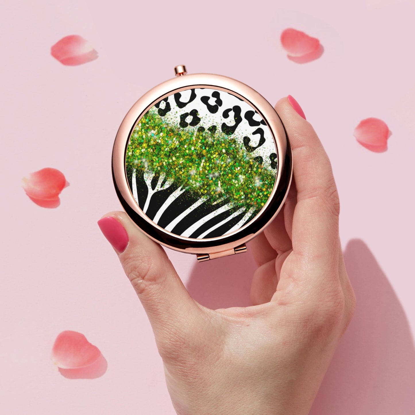 Green Glitter | Compact Mirror - Kim’s Signature Beauty & Accessories    