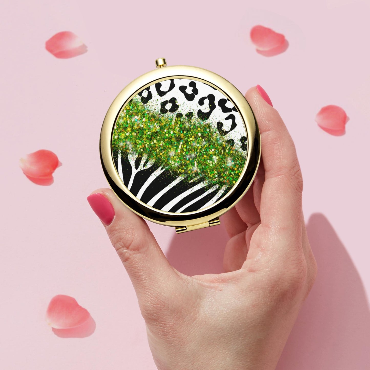Green Glitter | Compact Mirror - Kim’s Signature Beauty & Accessories    
