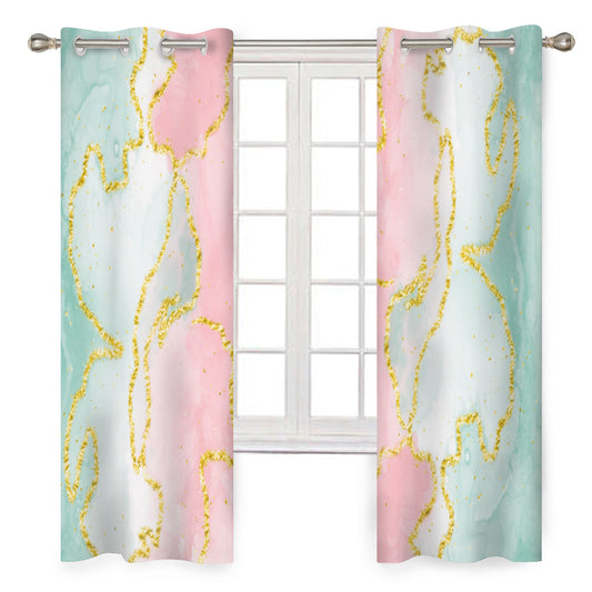 Green & Pink Swirl Curtains - Kim’s Signature Beauty & Accessories    