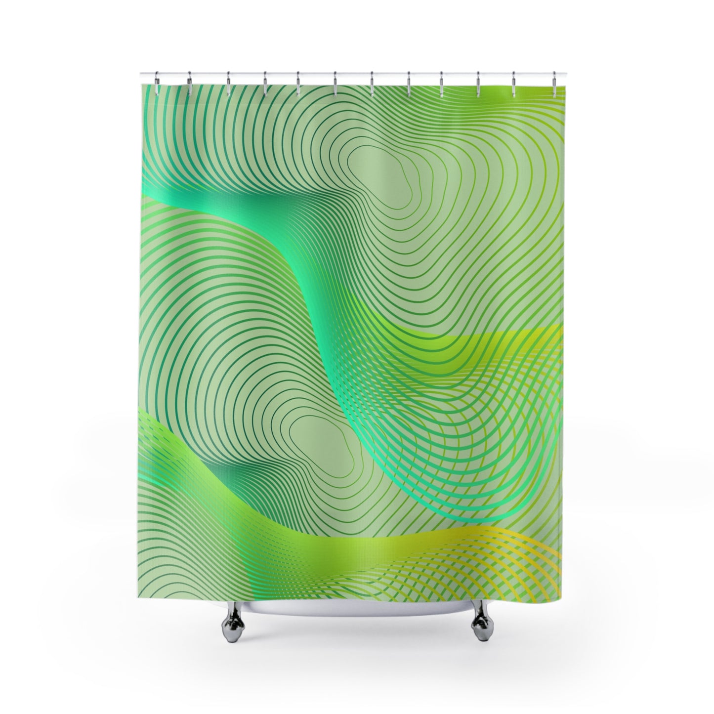 Green & Yellow Geo | Shower Curtain - Kim’s Signature Beauty & Accessories    