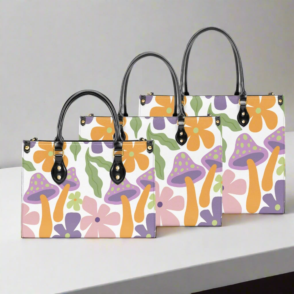 Groovy Mushroom Garden PU Leather Handbag - Kim’s Signature Beauty & Accessories    
