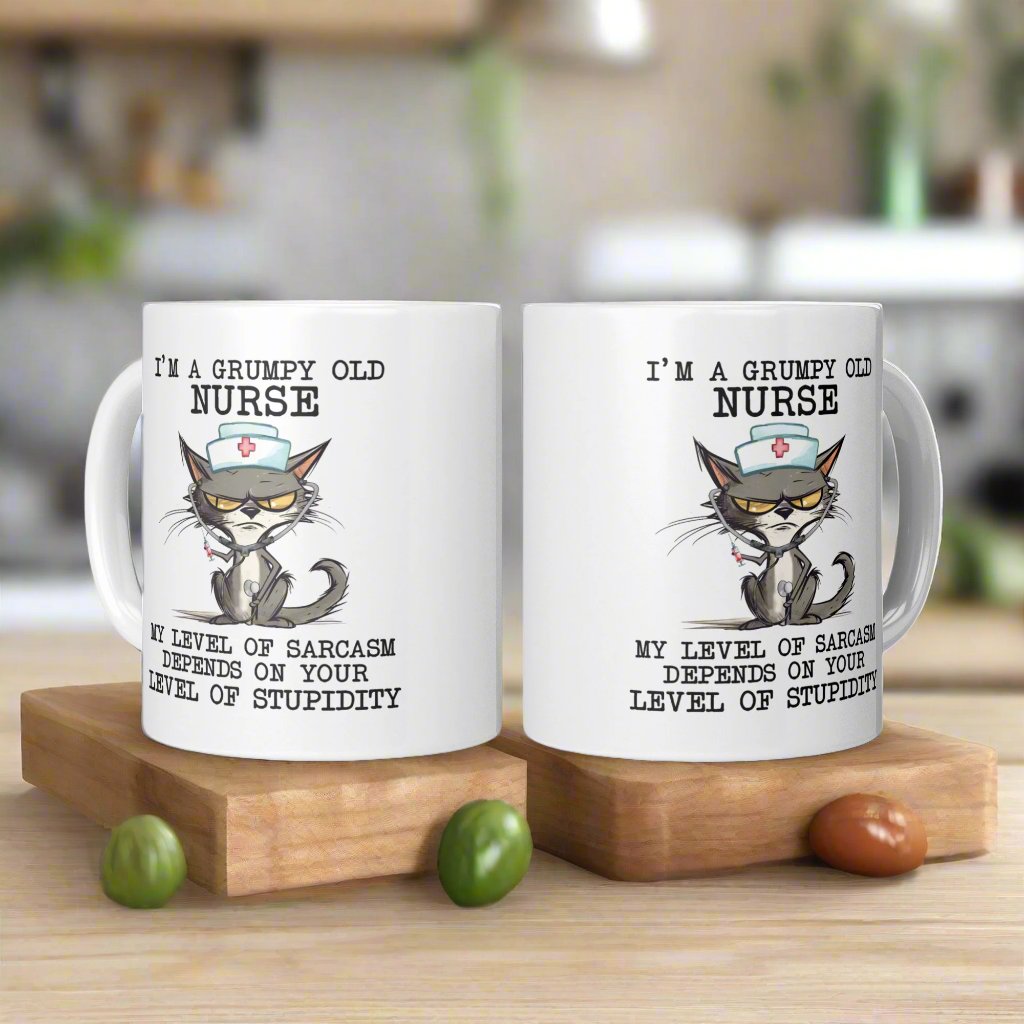 Grumpy Old Nurse | Funny Cat Mug - Kim’s Signature Beauty & Accessories    