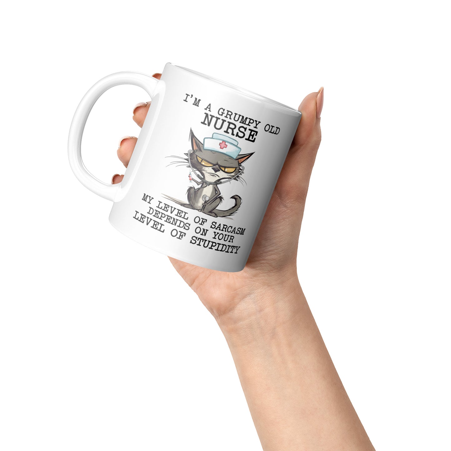 Grumpy Old Nurse | Funny Cat Mug - Kim’s Signature Beauty & Accessories    