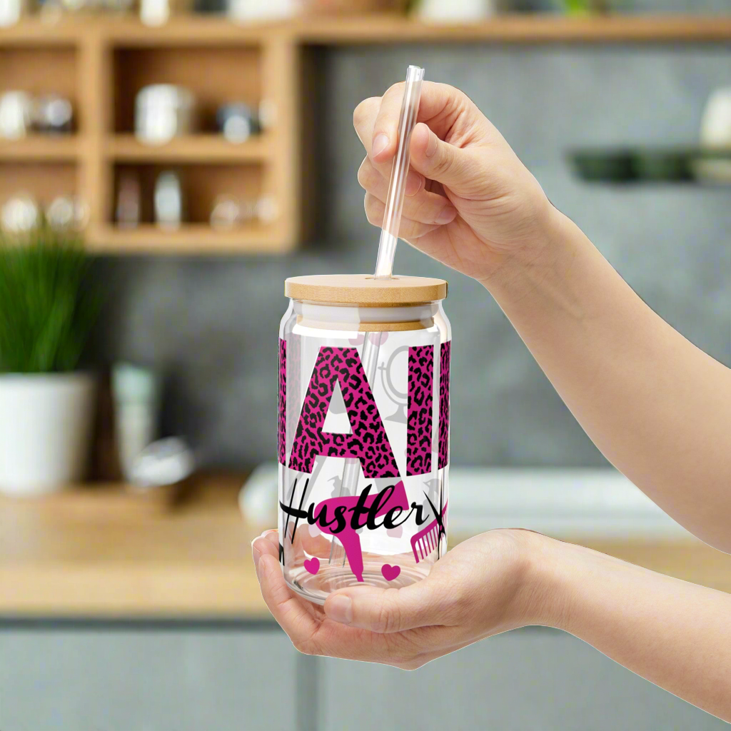 Hair Hustler Sipper Glass, 16oz - Kim’s Signature Beauty & Accessories    