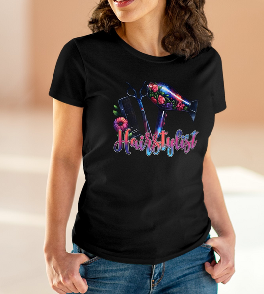 Hairstylist Floral Hair Tools T-Shirt – Gift for Salon Stylists - Kim’s Signature Beauty & Accessories    